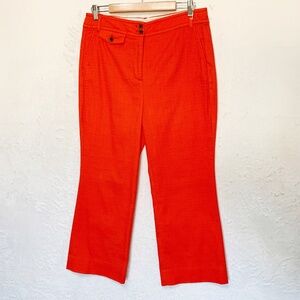 J. Crew High-Waisted Kickout Crop Grasscloth Pant Orange Sz 12